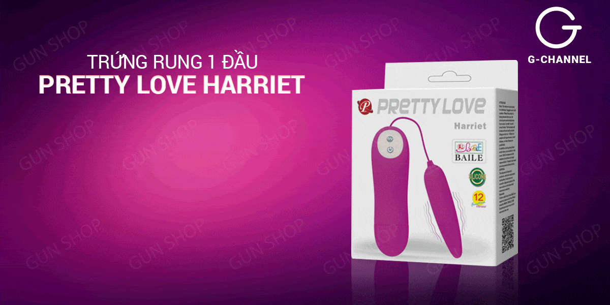  Kho sỉ Trứng rung 1 đầu 12 chế độ rung pin - Pretty Love Harriet nhập khẩu