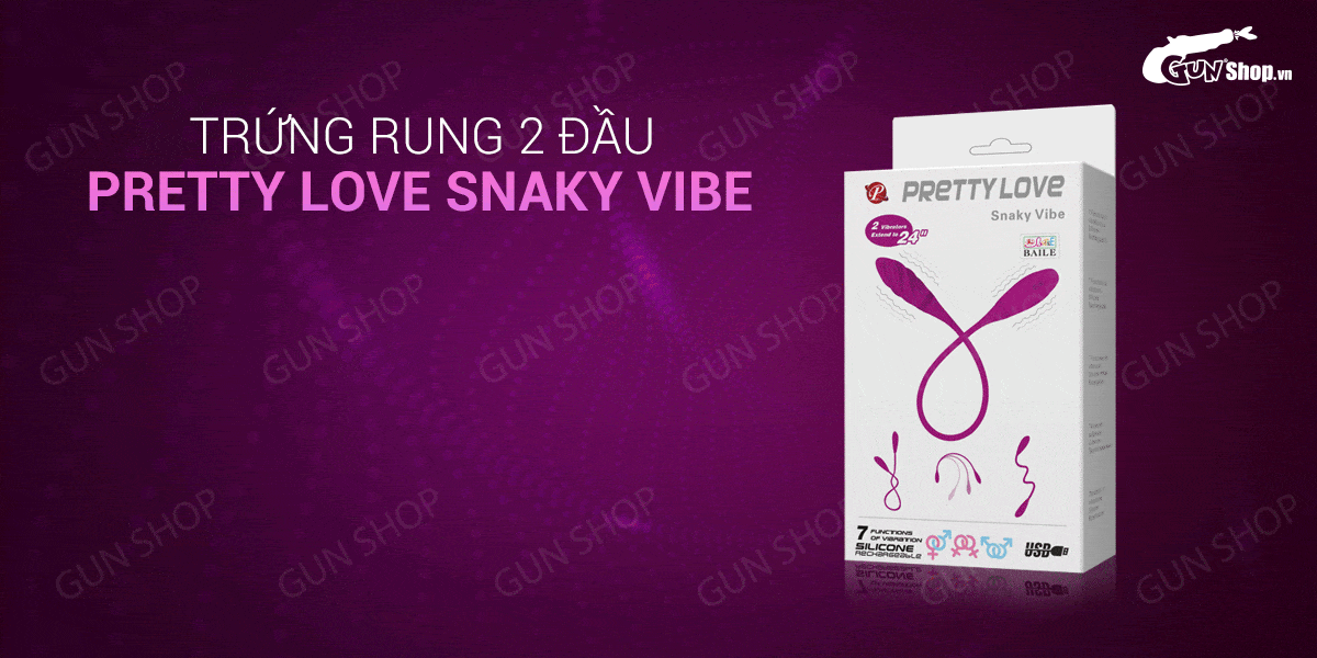  Địa chỉ bán Trứng rung 2 đầu 7 chế độ rung dùng sạc - Pretty Love Snaky Vibe 