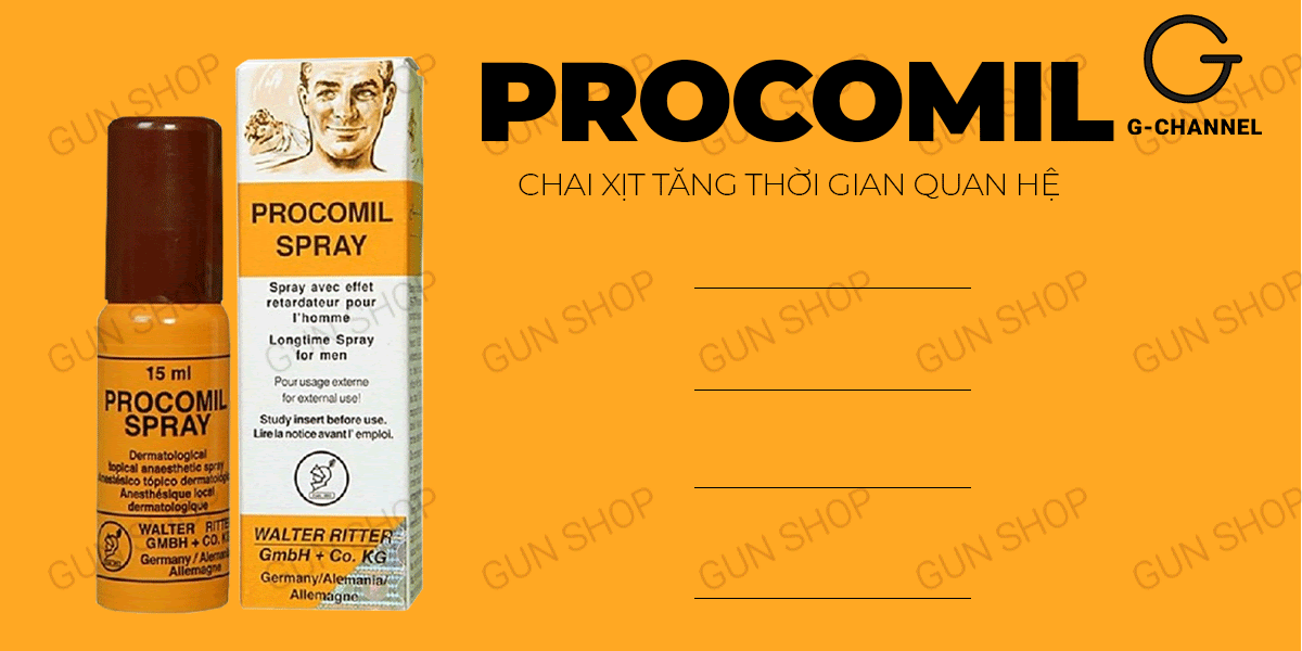  Nhập sỉ Chai xịt Đức Procomil - Kéo dài thời gian - Chai 15ml giá rẻ