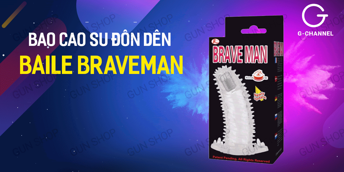  Cửa hàng bán Bao cao su đôn dên tăng kích thước rung phần đầu dương vật Baile Braveman 