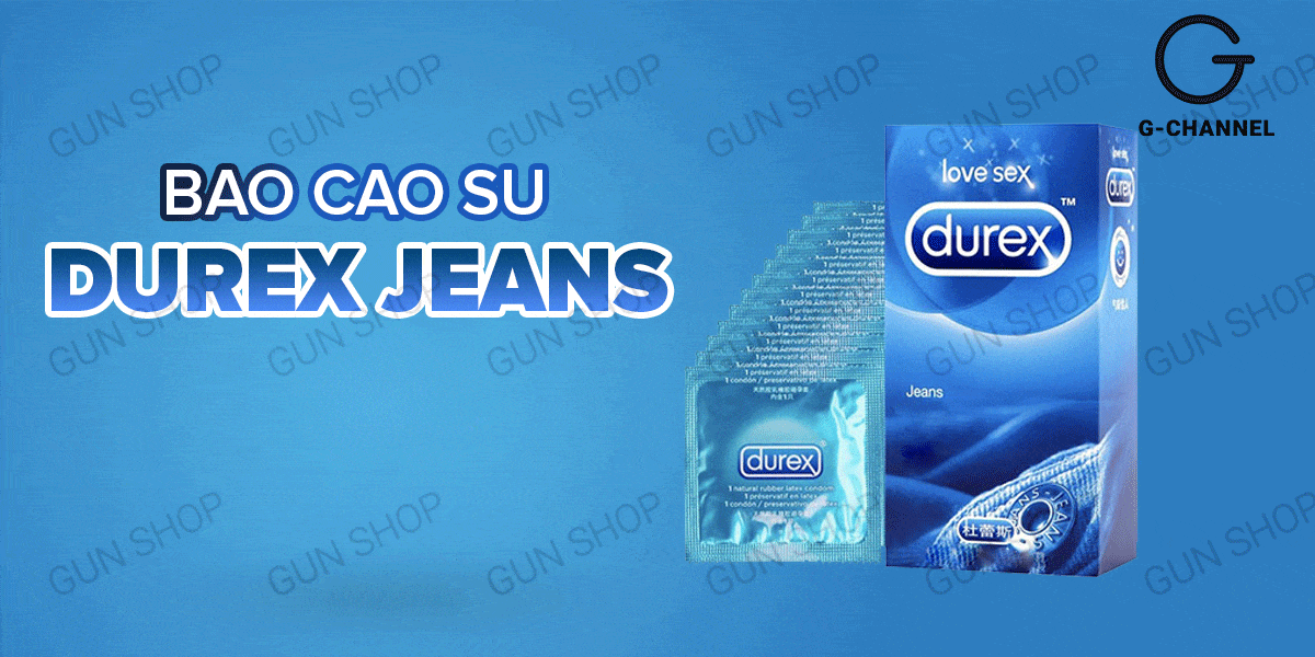  Kho sỉ Bao cao su Durex Jeans - Siêu mỏng nhiều gel bôi trơn - Hộp 12 cái 