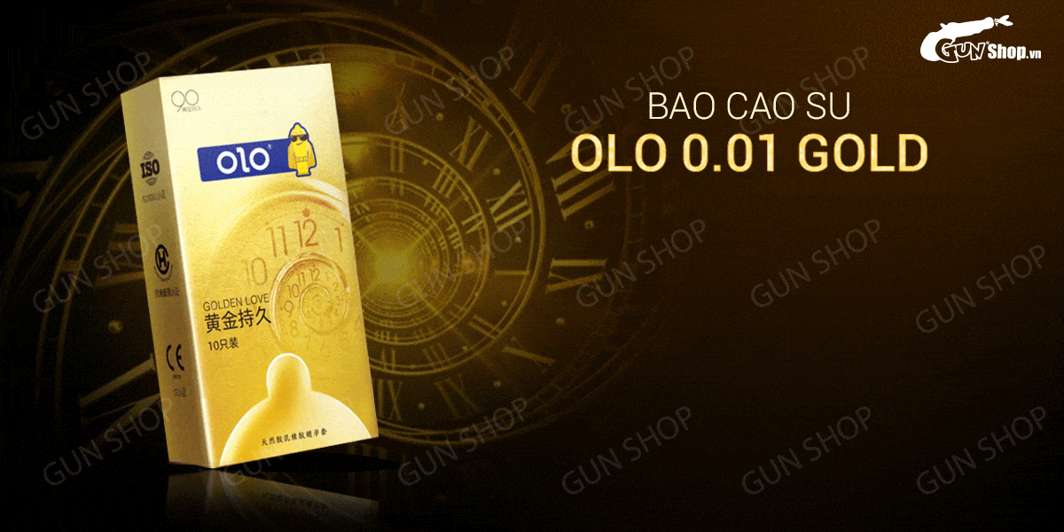  Địa chỉ bán Bao cao su OLO 0.01 Gold - Siêu mỏng kéo dài thời gian - Hộp 10
