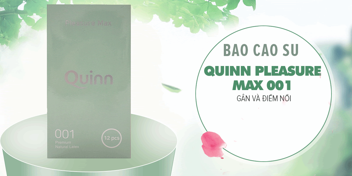  Phân phối Bao cao su Quinn Pleasure Max - Gân và điểm nổi - Hộp 12 cái mới