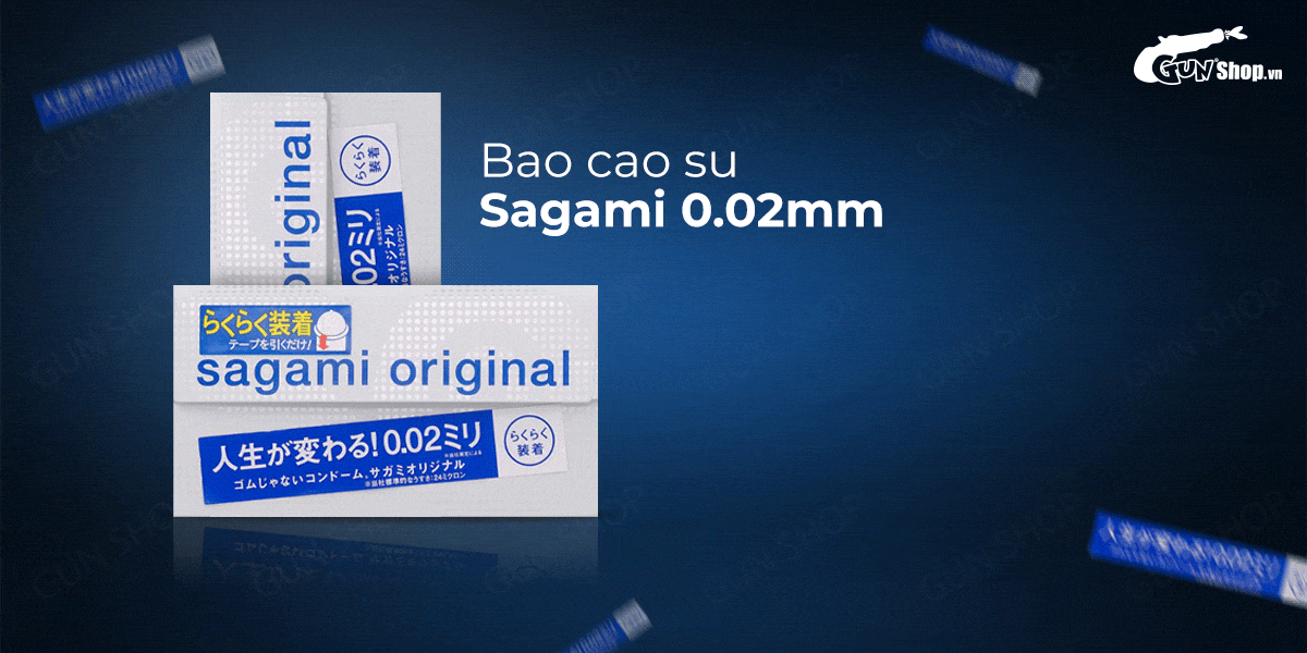  Nhập sỉ Bao cao su Sagami 0.02mm - Siêu mỏng - Hộp 6 cái loại tốt