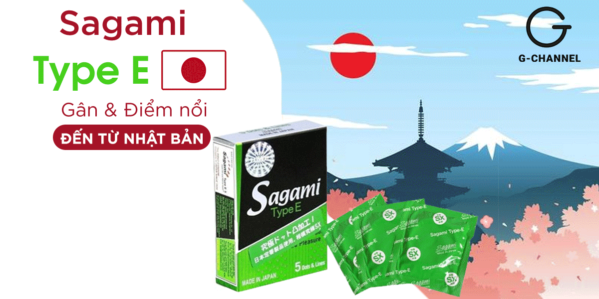  Bỏ sỉ Bao cao su Sagami Type E - Gân và điểm nổi - Hộp 5 cái giá