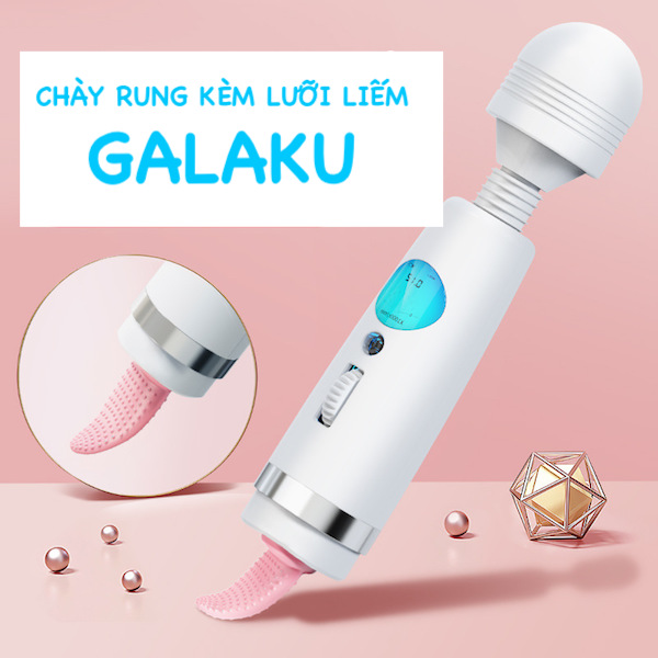 Chày rung kèm lưỡi liếm 2 đầu Galaku có màn hình Led massage điểm G